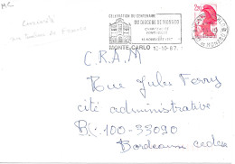 Flamme Monté-Carlo 13-10-87 "célébration Du Centenaire Du Diocèse De Monaco" Sur Timbre Français - Postmarks