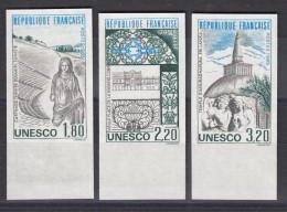 FRANCE : 1985 - SERVICE UNESCO N° 88/90 NON DENTELE NEUFS ** LUXE SANS CHARNIERE - 1981-1990