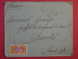 AR 27 AOF DAHOMEY BELLE LETTRE 1914  A SAINTES  FRANCE+VIGNETTE+AFFRANC.  INTERESSANT - Cartas & Documentos