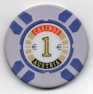 GETTONE, TOKEN, FICHE CASINO' AUSTRIA 1 € - Casino