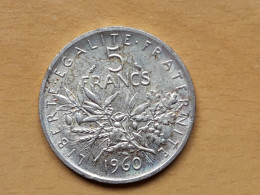 5 FRANCS SEMEUSE ARGENT ANNEES 1960, 1961, 1962, 1963 - 100 Francs