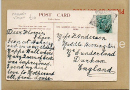 SCARCE AYSGARTH STATION SQUARED CIRCLE POSTMARK ON ASKRIGG ST DARLINGTON POSTCARD 1904 - Poste & Facteurs