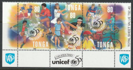 TONGA -  N°1055/7  ** (1996) UNICEF : Rugby - Tonga (1970-...)