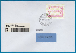 1995 Schweiz Suisse ATM 6 Basler Taube / R-FDC 380Rp. B-Post Mit Orts- ET-Stempel 17.6.95 Basel Frama Automatenmarken - Automatenzegels