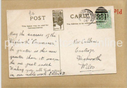 SWINDON STATION NUMERAL DUPLEX 881 POSTMARK ON BATH ABBEY POSTCARD 1906 - Poste & Facteurs