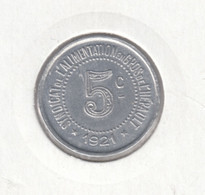 £ (34) Hérault 1921 Syndicat De L'alimentation En Gros De L'Hérault 5 C .. Jeton Monnaie Nécessité .. Laiton Rond 20 Mm - Monétaires / De Nécessité