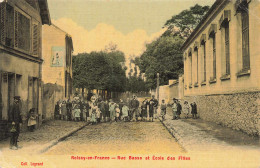 95 - VAL D'OISE - ROISSY-EN-FRANCE -rue Basse Et école Des Filles - Toilée Colorisée - Superbe - 10724 - Roissy En France