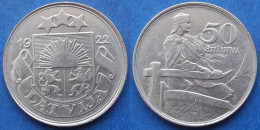 LATVIA - 50 Santimu 1922 KM# 6 First Republic (1918-1939) - Edelweiss Coins - Latvia