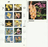 VENEZUELA - N°1526/35+BLOC N°34 ** (1991) Orchidées - NON DENTELE - - Venezuela