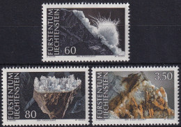 MiNr. 1093 - 1095 Liechtenstein 1994, 5. Sept. Mineralien - Postfrisch/**/MNH - Minéraux