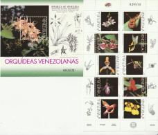 VENEZUELA - N°1847/56+BLOC N°44 ** (1996) Orchidées - - Venezuela