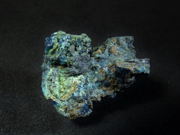 Chalcanthite With Malachite ( 3 X 2.5 X 1 Cm) Kilianstollen Mine  Marsberg - Arnsberg - North Rhine-Westphalia - Germany - Minéraux