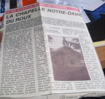 Frasnes Lez Gosselies , La Chapelle Notre Dame Du Roux  ( Article De Journal ) - Les Bons Villers
