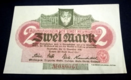 Billet Allemand - 2 Mark - Neumunster 1916 , AUNC. - Sonstige & Ohne Zuordnung