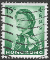 Hong Kong. 1962-73 QEII. 15c Used. Upright Block CA W/M SG 198 - Gebraucht