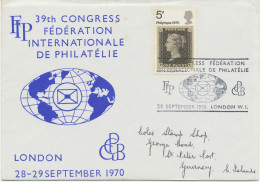 GB 1970 39th Congress Federation Internationale De Philatelie London W.I. - Design: Oval Map On Very Fine Cover - Briefe U. Dokumente