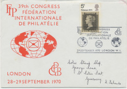 GB 1970 39th Congress Federation Internationale De Philatelie London W.I. - Design: Two Globes On Very Fine Cover - Brieven En Documenten