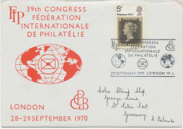 GB 1970 39th Congress Federation Internationale De Philatelie London W.I. - Design: Two Globes On Very Fine Cover - Lettres & Documents
