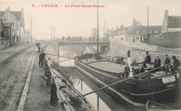 Calais * Le Pont St Pierre * GROS PLAN Péniche JEUNE MARIE Batellerie Péniches Barge Chaland - Calais