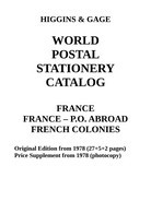 Higgins & Gage WORLD POSTAL STATIONERY CATALOG FRANCE, P.O. ABROAD, COLONIES PDF-File - Frankreich