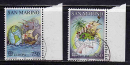 REPUBBLICA DI SAN MARINO 1992 EUROPA  UNITA CEPT SCOPERTA DELL'AMERICA SERIE COMPLETA COMPLETE SET USATA USED OBLITERE' - Used Stamps