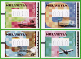 2001 Schweiz Suisse ATM 11-14 Transportmittel / Serie 10Rp. Postfrisch Frama Automatenmarken Automatici Etiquetas - Automatic Stamps