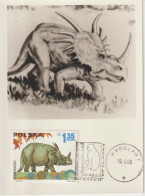 Pologne Carte Maximum 1965 Animaux Préhistoriques 1429 - Maximumkaarten