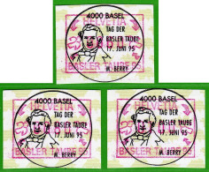 1995 Schweiz Suisse ATM 6 Basler Taube / Satz 60/80/100 ET-Sonderstempel 17.6.95 Frama Automatenmarken Automatici - Automatenzegels
