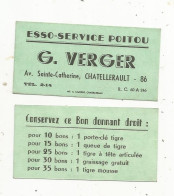 Bon De Réduction , ESSO - Service Poitou , G. VERGER , CHATELLERAULT - Non Classés