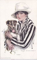 Cpa- Illustrateur Fischer Harrison -- Albert - Femme Avec Chapeau Et Chien  - Edi .reinthal & Newman - Fisher, Harrison