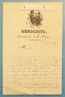 ● L.A.S 1829 Charlotte MARTAINVILLE Comédienne épouse D'Alphonse - Démocrite Journal De L'A-Propos - Lettre - Née Mouzay - Acteurs & Toneelspelers