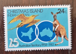 CHRISTMAS Island Kangourou, Kangourous, Marsupiaux, Oiseaux, 25 Ans Australian Territory. 1 Valeur Emise En 1983 ** MNH - Autres & Non Classés