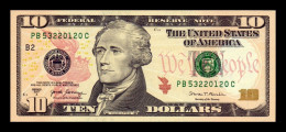 Estados Unidos United States 10 Dollars Hamilton 2017A Pick 545B B - New York NY Sc Unc - Federal Reserve Notes (1928-...)