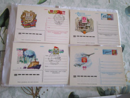 Lot De 16 Cartes Postales Entiers Postaux Decorées De Russie Set Of 16 Full Postcards From Russia - Collezioni