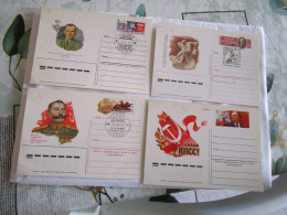 Lot De 16 Cartes Postales Entiers Postaux Decorées De Russie Set Of 16 Full Postcards From Russia - Sammlungen