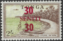 Tonga. 1967 New Currency Surcharges. 30s On 2/- MH. SG 199 - Tonga (...-1970)