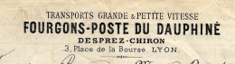 1886 RARE ENTETE FOURGONS POSTE Du Dauphiné  Desprez Chiron Lyon Transport Roulage VOIR SCANS - 1800 – 1899