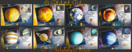 INDIA 2018 Solar System,Space,Planet,Mercury,Venus, Earth,Mars,Jupiter,Saturn,8v Maxicard Maxi Card SET (*) Inde Indien - Lettres & Documents