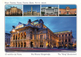 1 AK Österreich / Wien * Wiener Ringstraße - Burgtheater, Rathaus, Regierungsgebäude, Neue Hofburg, Staatsoper Gr. Bild - Ringstrasse