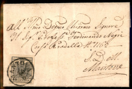 Antichi Stati Italiani - Lombardo Veneto - 10 Cent (2) Isolato Su Lettera Per Città - Mantova 16.6 (1854) - Other & Unclassified
