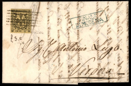 Antichi Stati Italiani - Modena - 15 Cent (3) Isolato Su Intera Lettera Da Finale A Verona Del 31.10.1852 - Molto Bella  - Other & Unclassified