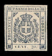 Antichi Stati Italiani - Modena - 1859 - 20 Cent (15) - Ottimi Margini - Gomma Originale - Molto Bello - Cert. Sorani (5 - Other & Unclassified