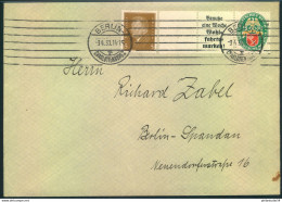 1930, Nothilfe 29 A2 / 5 Pfg. Mit Zusatzfrankatur Auf Brief Ab BERLIN-CHARLOTTENBURG 1 - Cartas & Documentos