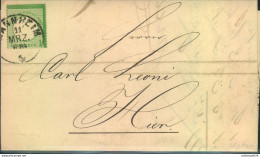 1872, 1  Kr.  Grün, Extrem Tiefe Farbe, Scharf Geprägt Und Dezentriert, Auf Ortsbrief, K1 "MANNHEIM 11.MRZ.72. - Cartas & Documentos