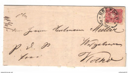 1876, HUFEISENSTEMPEL HERFORD Auf Brief Mit 10 Pfge. - Macchine Per Obliterare (EMA)