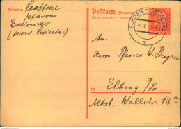 1930, 15 Pfg. Antwortkarte Ab "BUCOWIEC POMORSKI 1. IV. 39", Polen, Westpreussen - Other & Unclassified