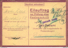 1944, 24.4., Eilauftrag/Postanschriftenprüfung Magdeburg - Rathenow - Autres & Non Classés