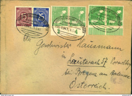 1947, 10 Pfg. Arbeiter In Beiden Farben Auf Auslandsbrief. Bahnpost "NORTHEIM - OTTBERGEN - Altri & Non Classificati