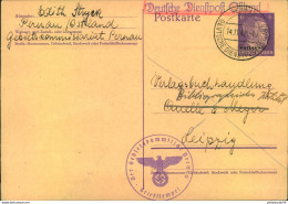1942, "DEUTSCHE DIENSTPOST OSTEN" 6 Pfg. Überdruckganzsache Ab PERNAU - Covers & Documents