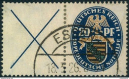 1925, NOTHILFE. Waagerechter Zusammendruck "X / 20 Pfg. Wappen" - Michel W 30.1 (630,-) - Se-Tenant